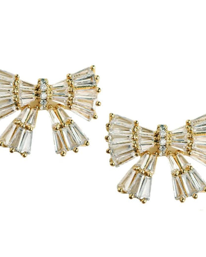 SPARKLER STATEMENT STUD BOW EARRINGS