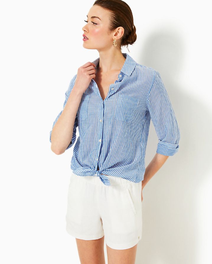 Sea View Button Down Top